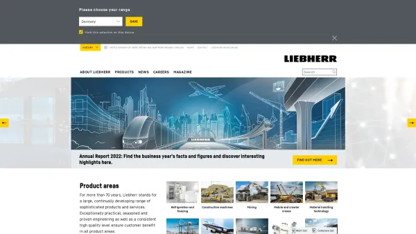 Website Screenshot: LIEBHERR-WERK BISCHOFSHOFEN Firmengruppe Liebherr - Liebherr- international Group & family enterprise | Liebherr - Date: 2023-06-14 10:43:27