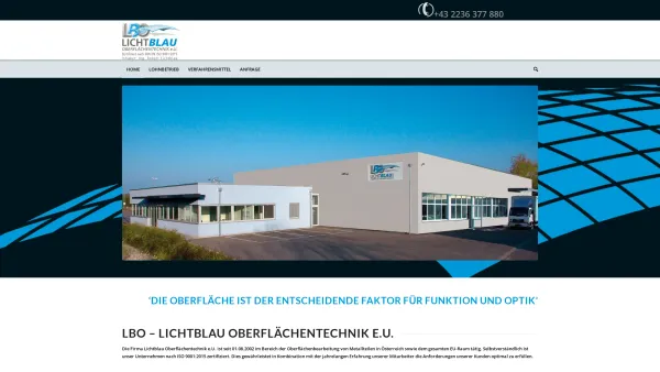 Website Screenshot: Lichtblau Oberflächentechnik GmbH - LBO – LICHTBLAU OBERFLÄCHENTECHNIK E.U. - Date: 2023-06-23 12:05:49