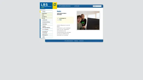 Website Screenshot: Landesberufsschule Baden f Bäcker Konditoren u Zahntechniker Landesberufschulen Niederösterreich Internet - Landesberufsschule - Baden - Date: 2023-06-14 10:43:27
