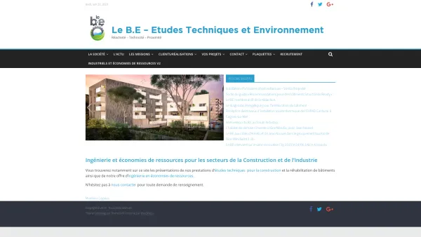 Website Screenshot: Ellmerer bei le-be.com - - Le B.E- Bureau d'études Techniques et Environnement - Date: 2023-06-23 12:05:49