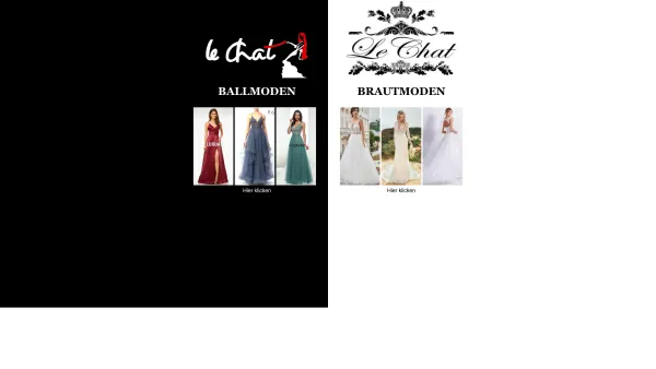 Website Screenshot: Le Chat - Le-Chat - Ballkleider, Brautkleider & Abendkleider in Tirol (Innsbruck und Wörgl) - Date: 2023-06-15 16:02:34