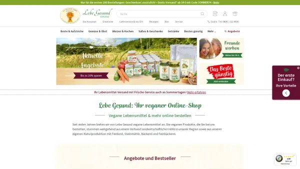 Website Screenshot: Lebe Gesund Natur-Versand - Ihr veganer Online-Shop | Lebe Gesund Versand - Date: 2023-06-23 12:05:49
