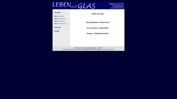 Website Screenshot: Echtglasdusche Glasdusche Duschabtrennung Peter Heufler - Echtglasdusche Glasdusche Duschabtrennung Duschen Peter Heufler Tirol - Date: 2023-06-23 12:05:49