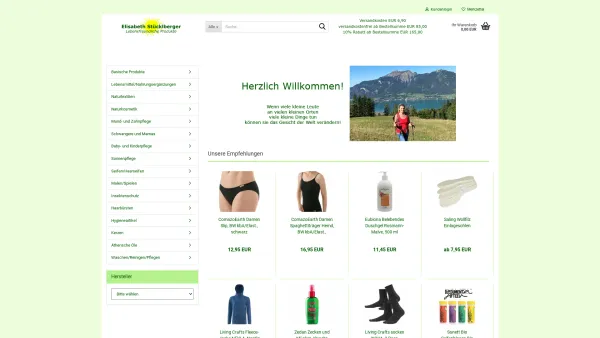 Website Screenshot: Elisabeth Stücklberger Lebensfreundliche Produkte - Lebensfreundliche Produkte - Versand ökologischer Produkte in ganz Österreich - Date: 2023-06-23 12:05:49