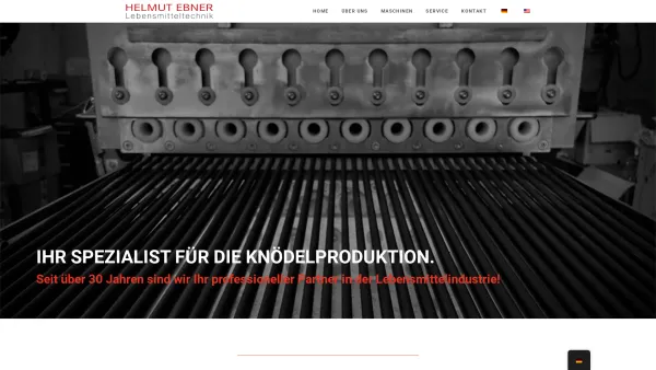 Website Screenshot: Lebensmitteltechnik Abwassertechnik Helmut Ebner - HELMUT EBNER Lebensmitteltechnik - Maschinen - Lebensmittelindustrie - Date: 2023-06-23 12:05:52