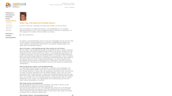 Website Screenshot: Susanne Tisch Diplomierte Shiatsu-Praktikerin - LEBENSRAUM - Therapeutische Gemeinschaftspraxis in Wien - Date: 2023-06-23 12:05:52