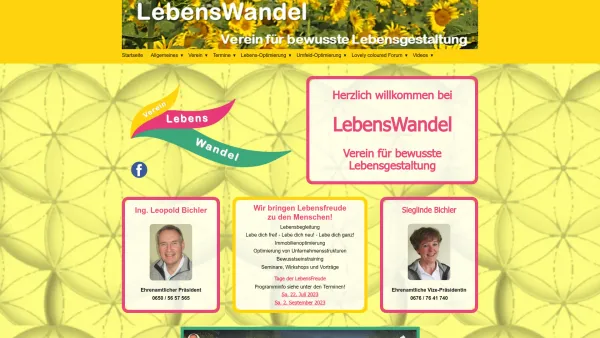 Website Screenshot: LebensWandel Verein für bewusste Lebensgestaltung
Bichler Sieglinde und Leopold - Startseite - Date: 2023-06-23 12:05:52