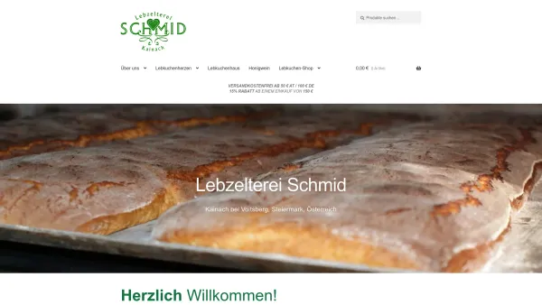 Website Screenshot: Lebzelterei Schmid - Lebkuchenherzen, Lebkuchen, Lebkuchenhaus - Lebzelterei Schmid - Kainach bei Voitsberg - Date: 2023-06-23 12:05:52