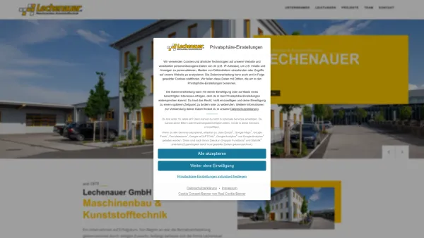 Website Screenshot: Lechenauer GmbH Co intro - Maschinenbau und Kunststofftechnik - Lechenauer GmbH - seit 1978 - Date: 2023-06-23 12:05:52