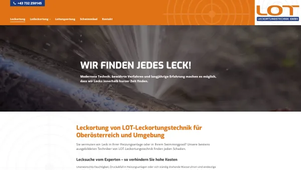 Website Screenshot: LOT Leckortungstechnik GmbH - Leckortung | LOT-Leckortungstechnik in Linz - Date: 2023-06-23 12:05:52