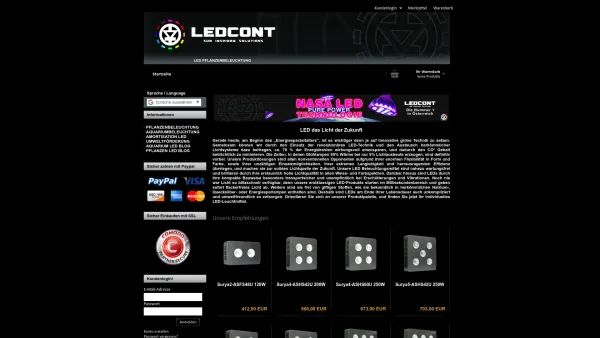 Website Screenshot: Ledcont OG - Ledcont - LED Online Shop - LED Shop Wien - LED Lampen und Beleuchtungen für jeglichen Einsatz - Date: 2023-06-23 12:05:52