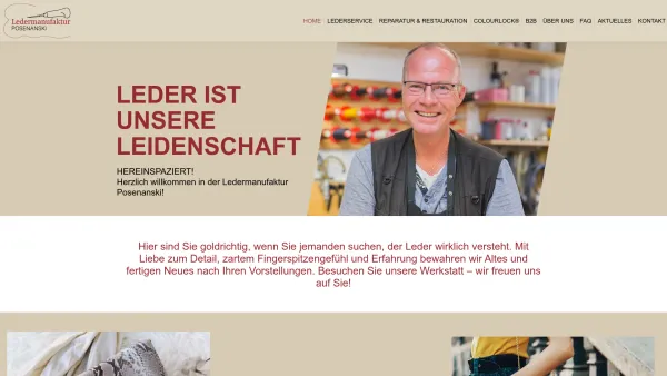 Website Screenshot: Ledermanufaktur Posenanski GmbH - Startseite - Ledermanufaktur - Date: 2023-06-23 12:05:52
