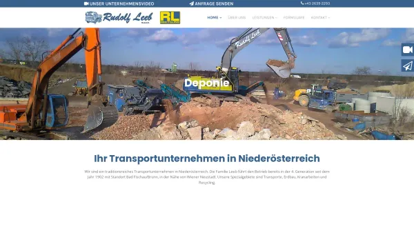 Website Screenshot: Leeb Rudolf GmbH Transporte - Ihr Transportunternehmen in Niederösterreich | Rudolf Leeb GmbH in Bad Fischau-Brunn - Date: 2023-06-23 12:05:52