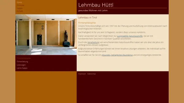 Website Screenshot: Lehmbau Hüttl - Lehmbau Tirol – Lehmbau Hüttl - Date: 2023-06-23 12:05:52