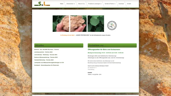 Website Screenshot: Sand&Lehm Lehmbaustoffe - Sand & Lehm Zöchbauer - SAND & LEHM ZÖCHBAUER | LEHMPUTZE | LEHMBAUPLATTEN | NATURFARBEN - Date: 2023-06-23 12:05:52