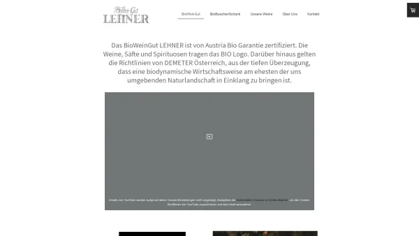 Website Screenshot: Weingut Lehner - BioWeinGut - BioWeinGut Lehner - Date: 2023-06-23 12:05:52
