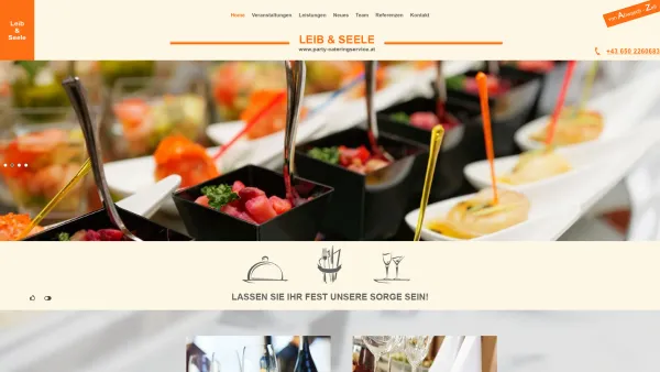 Website Screenshot: Party-cateringservice Leib &Seele - Der Partyservice im Innviertel - Eventplanung & Catering - Date: 2023-06-23 12:05:55