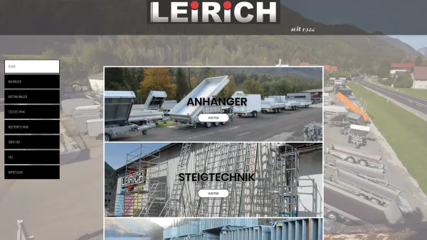 Website Screenshot: Kurt Leirich Mietservice - Pkw Anhänger | Leirich Gmbh & Co Kg | Österreich - Date: 2023-06-15 16:02:34