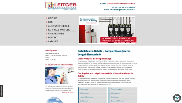 Website Screenshot: Leitgeb-Haustechnik - Installateur in Gablitz von der Leitgeb GesmbH unweit Wien - Date: 2023-06-23 12:05:55