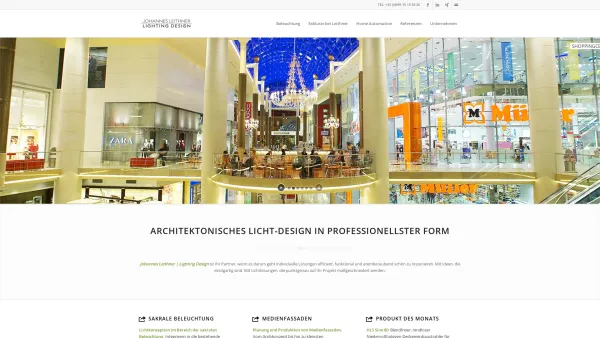 Website Screenshot: Ing. Johannes Leithner Licht Kunstlicht Lichtkunst] Leuchten Lichtsysteme - Lichtdesign | sakrale Beleuchtung | Sonderleuchtenbau | Medienfassaden - Date: 2023-06-23 12:05:55