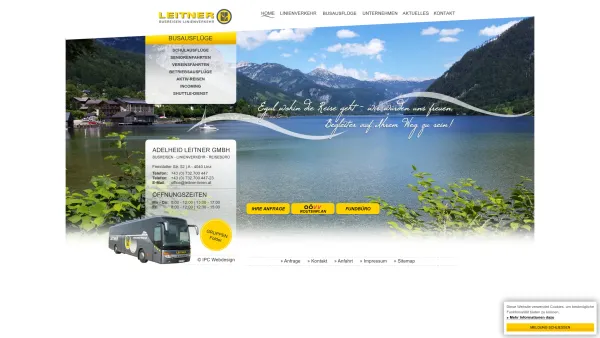 Website Screenshot: Busreisen Adelheid Leitner GmbH - Reisebüro Leitner Linz | Busreisen & Linienverkehr - Date: 2023-06-23 12:05:55