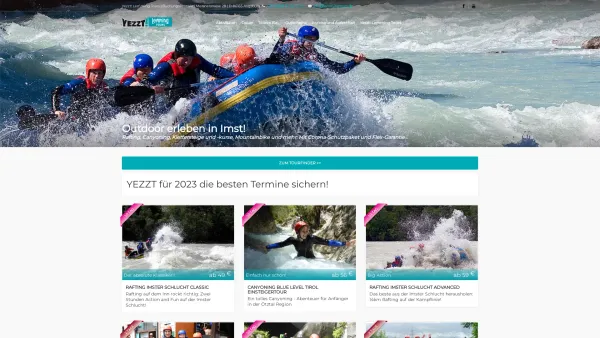 Website Screenshot: bei Lemmingtours in Augsburg. Wir bieten Reisebüro Canyoning Rafting Fallschirmspringen Outdoor Sport Tirol Altmühltal Rafting Can - Wildwasser Rafting & Canyoning Tirol, Erlebnis Gutscheine - Date: 2023-06-23 12:05:55