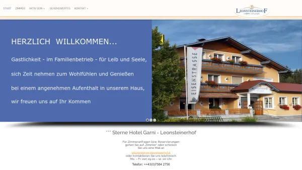 Website Screenshot: Leonsteinerhof - *** Hotel Garni Leonsteinerhof im Nationalpark Kalkalpen Weltnaturerbe wandern und biken - Date: 2023-06-23 12:05:58