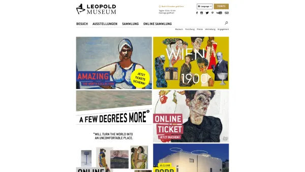 Website Screenshot: Leopold Museum Wien Klimt Schiele Kokoschka Jugendstil - Leopold Museum - Date: 2023-06-23 12:05:58