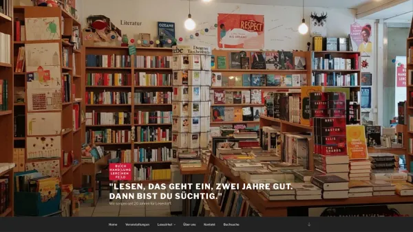 Website Screenshot: Buchhandlung Lerchenfeld Bernhard Bastien und Wolfgang Posautz - Buchhandlung Lerchenfeld - "Lesen, das geht ein, zwei Jahre gut. Dann Bist du süchtig." - Date: 2023-06-23 12:05:58