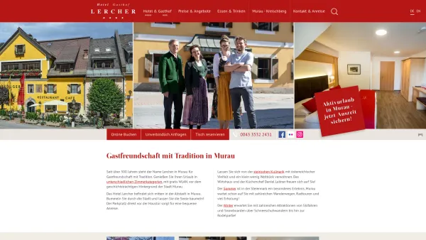 Website Screenshot: Alexander Tscheppe - Hotel Gasthof Lercher / Urlaub in Murau / Steiermark - Date: 2023-06-23 12:05:58