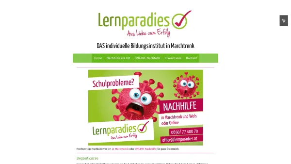 Website Screenshot: Lernparadies Walter e.U. - Home - Lernparadies- DAS Nachhilfeinstitut in Wels & Marchtrenk - Date: 2023-06-23 12:05:58