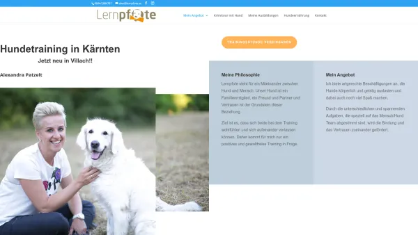 Website Screenshot: Lernpfote - Hundetraining in Kärnten - Klagenfurt Villach - Lernpfote.at - Date: 2023-06-15 16:02:34