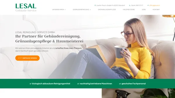 Website Screenshot: LESAL GmbH Reinigungsdienst Grünanlagenpflege Winterdienst - Gebäudereinigung in Gleisdorf | LESAL Reinigung-Service GmbH - Date: 2023-06-23 12:05:58