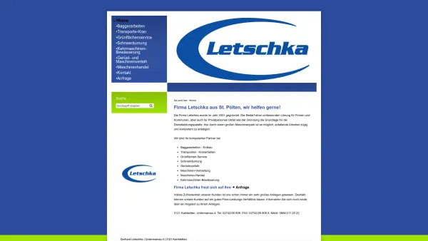 Website Screenshot: der Fa. Letschka - Firma Letschka aus St. Pölten - Letschka Gerhard - Date: 2023-06-23 12:06:01