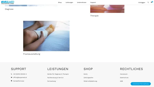 Website Screenshot: Leupamed, Medizintechnik-Geräte Gesellschaft m.b.H.; - Leupamed Medizintechnik - Date: 2023-06-23 12:06:01