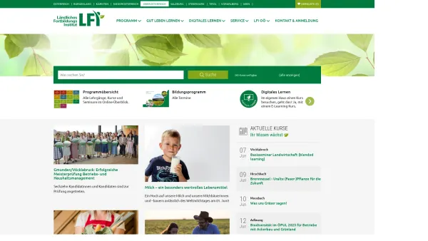 Website Screenshot: Ländliches Fortbildungsinstitut Oberösterreich LFI - Home | LFI Oberösterreich - Date: 2023-06-15 16:02:34