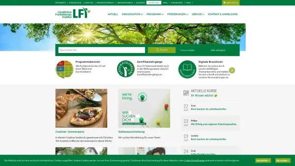 Website Screenshot: Ländliches Fortbildungsinstitut LFI Steiermark Ihr Bildungs und Projektpartner Ländlichen Raum - Startseite | LFI Steiermark - Date: 2023-06-23 12:06:01
