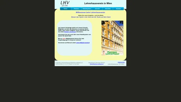 Website Screenshot: Lehrerhausverein lehrerhausverein Wiener wiener Wien wien Lehrer lehrer Hotel hotel Rabatt rabatt Rabattsystem rabattsystem Pensio - Index - Date: 2023-06-23 12:06:01