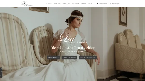 Website Screenshot: Lia Brautmoden Linz - Hochzeitskleider / Brautkleider in Wien | Lia Brautmoden - Date: 2023-06-23 12:06:01