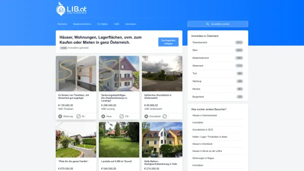 Website Screenshot: LIB Linzer Immobilien Börse Ihre Immobilienmakler für Immobilien Linz und Urfahr wir beraten Sie gerne bei Immobiliengeschäften al - LIB.at - Die Lokale Immobilien Börse - Österreich - Date: 2023-06-15 16:02:34