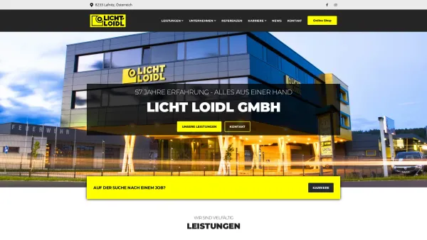 Website Screenshot: Licht Loidl Gesellschaft startbild - Licht Loidl - Date: 2023-06-14 10:43:30