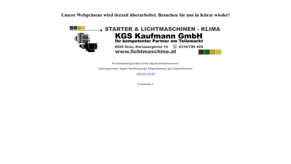 Website Screenshot: Automaterial Kaufmann www.lichtmaschine.at - KGS Kaufmann - Date: 2023-06-14 10:43:30