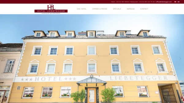 Website Screenshot: Hotel Liebetegger - Hotel Liebetegger in Klagenfurt am Wörthersee - Date: 2023-06-23 12:06:03