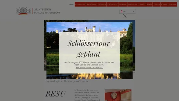 Website Screenshot: Liechtenstein Schloss Wilfersdorf Das fürstliche Weinschloss Weinviertel - Top Ausflugsziel Weinviertel | Liechtenstein Schloss Wilfersdorf - Date: 2023-06-23 12:06:03