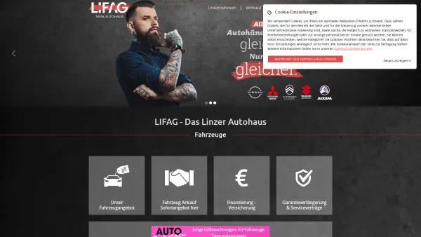 Website Screenshot: Lifag Ihr Nissan Citroen und Subaru Partner - Willkommen bei LIFAG - das Linzer Autohaus - Date: 2023-06-23 12:06:04