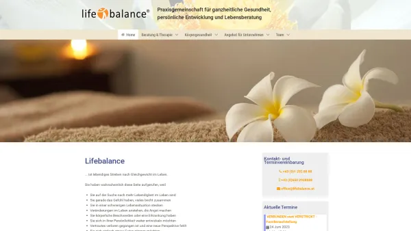 Website Screenshot: Labi-Fössleitner Petra Dr. Lifebalance Zentrum für ganzheitliche Gesundheit Wien - Lifebalance - Praxisgemeinschaft für ganzheitliche Gesundheit, persönliche Entwicklung und Lebensberatung, Wien - Date: 2023-06-23 12:06:04