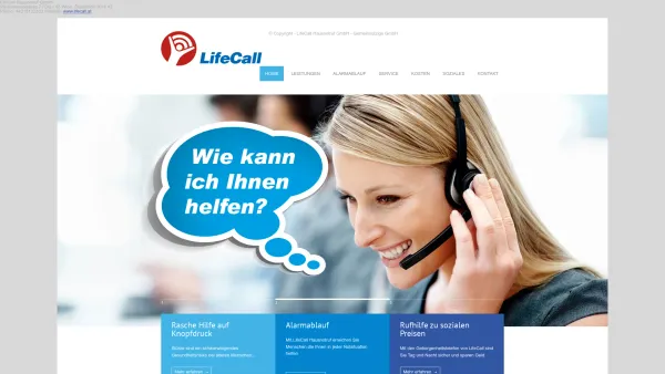 Website Screenshot: LifeCall Alarmservices - LifeCall Hausnotruf die zuverlässige Rufhilfe für allein lebende Senioren - Date: 2023-06-23 12:06:04