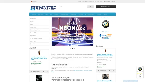 Website Screenshot: Light Sound Konferenztechnik - Eventtec Light & Sound Onlineshop - Date: 2023-06-23 12:06:04