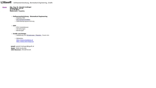 Website Screenshot: LIGsoft Softwareentwicklung, Biomedical Engineering - LIGsoft - Softwareentwicklung, Biomedical Engineering - Date: 2023-06-23 12:06:04