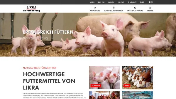 Website Screenshot: Linzer Kraftfutter Gesellschaft m.b.H. Tiernahrung von Österreichs größtem Mischfutterspezialisten - Futtermittel für Nutztiere, direkt vom Hersteller in Österreich | Likra Tierernährung - Date: 2023-06-23 12:06:04